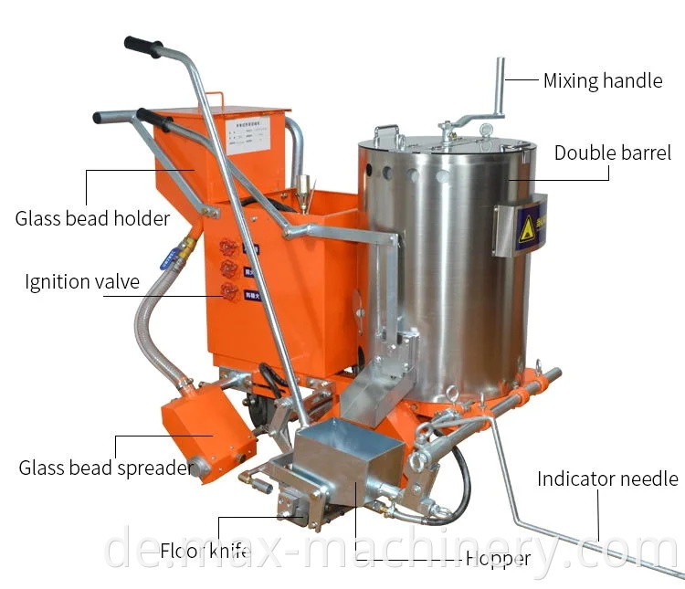 Selbstfahrende thermoplastische Straßenmarkierungsmaschine mit Thermoplastik